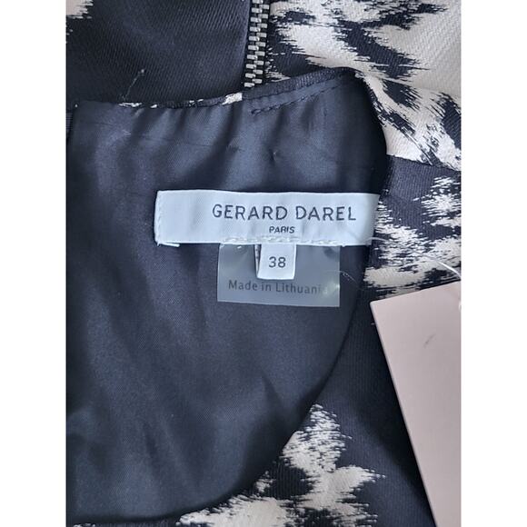 Gerard Darel Paris Silk Blend Sleeveless Black Cream Armure dress 38 6 NWT $480 - Picture 4 of 8